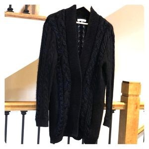 Black long angora sweater Sandro Paris